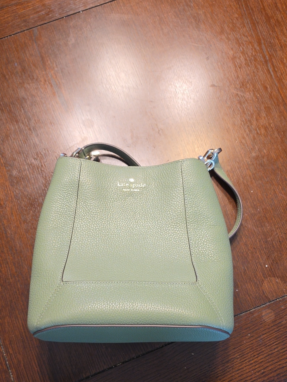 kate spade Pebbled Leather Shoulder Bag in Sage